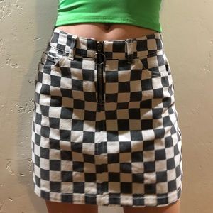 checkered skirt